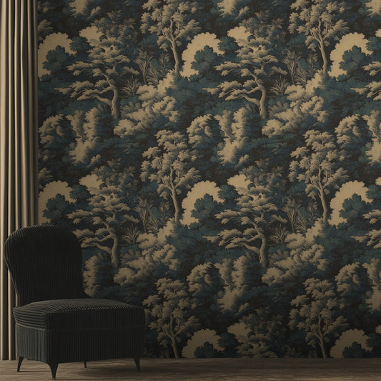 Enchanted Woodland Japandi Floral Wallpaper