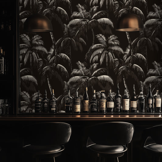 Nocturnal Palms Tropical Wallpaper