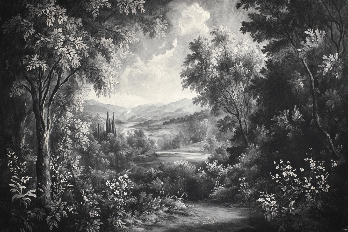 Whispering Grove Tiole De Jouy Whimsical Mural Low Res