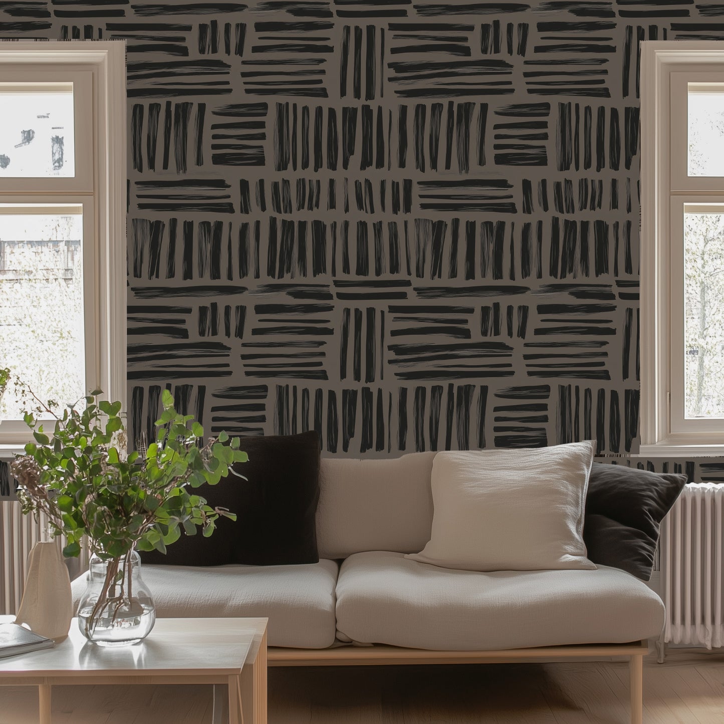 Abstract Ebony Boho Wallpaper