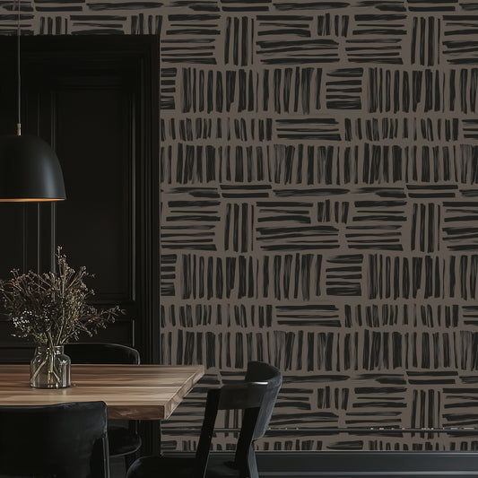 Abstract Ebony Boho Wallpaper