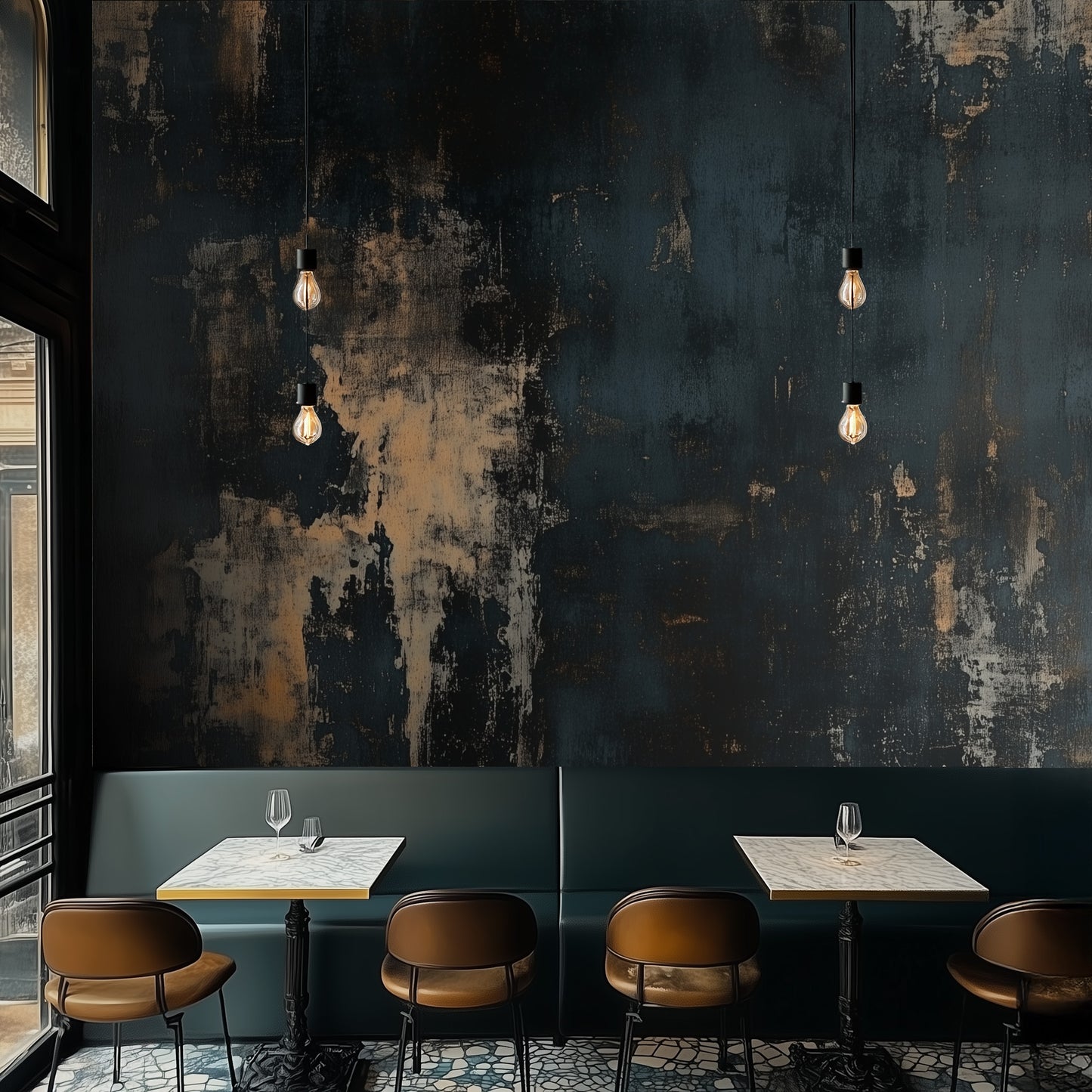 Midnight Patina Industrial Wallpaper Mural
