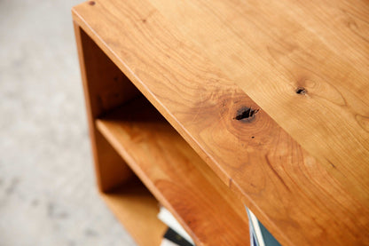 Retro Warm Natural Cherry And Steel TV Stand and Media Center