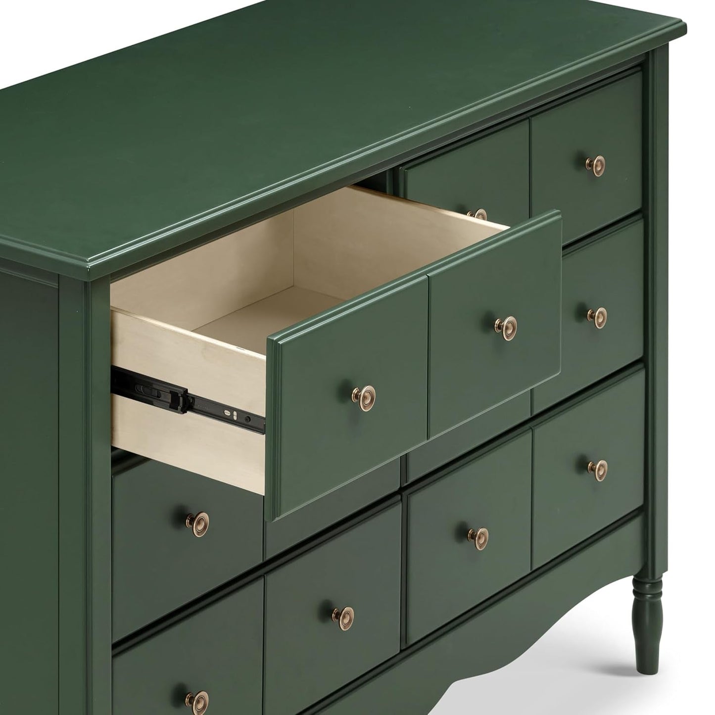 Liberty 6-Drawer Dresser in Forest Green with Knobs