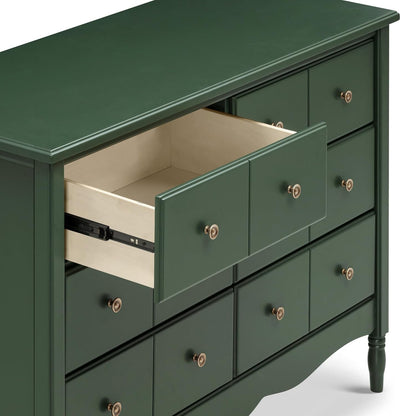 Liberty 6-Drawer Dresser in Forest Green with Knobs