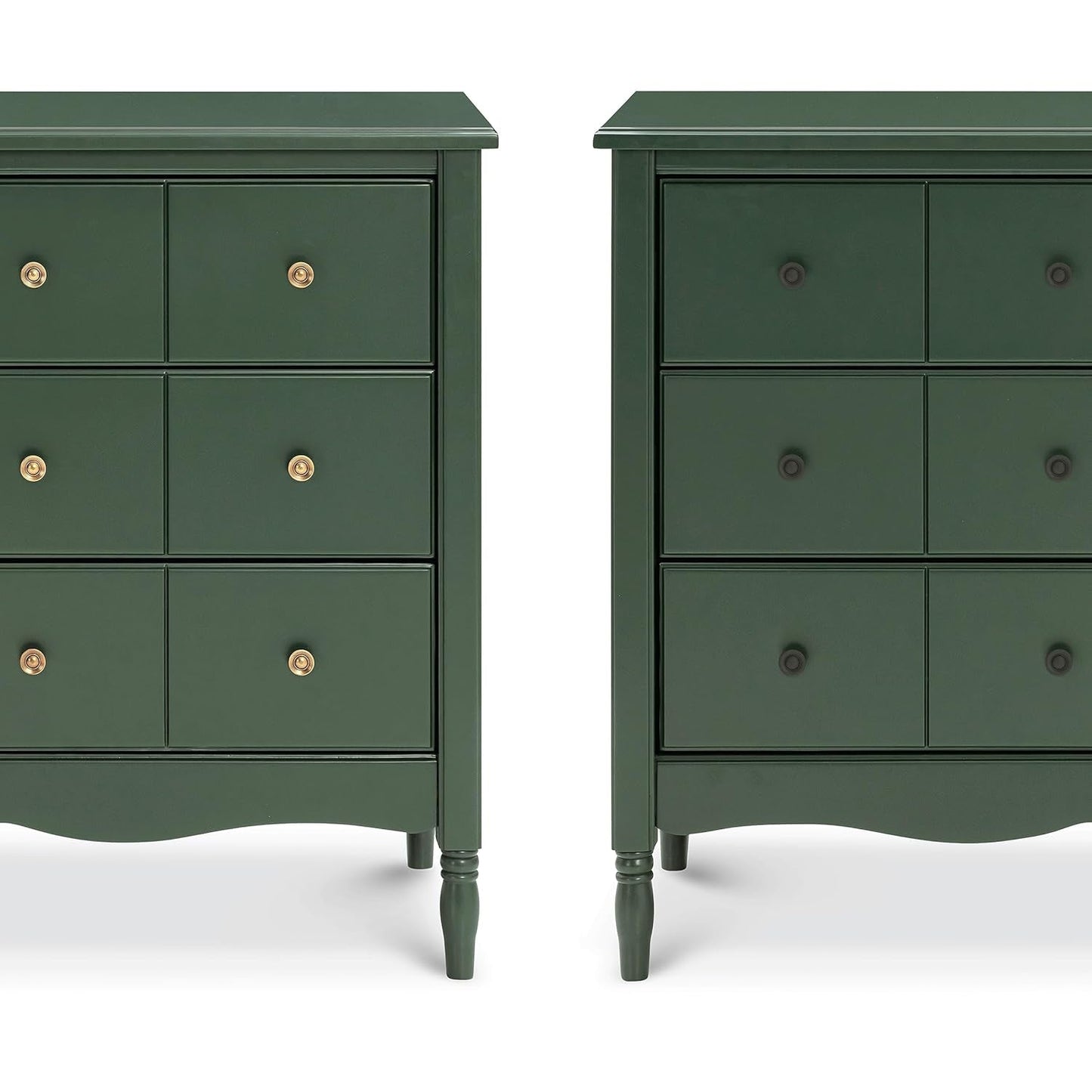 Liberty 6-Drawer Dresser in Forest Green with Knobs