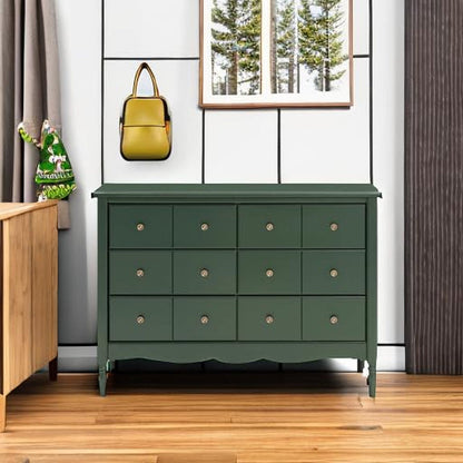 Liberty 6-Drawer Dresser in Forest Green with Knobs