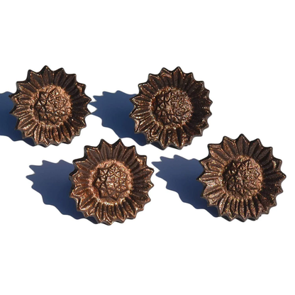 Vibhsa Sunflower Antique Napkin Rings Set of 4