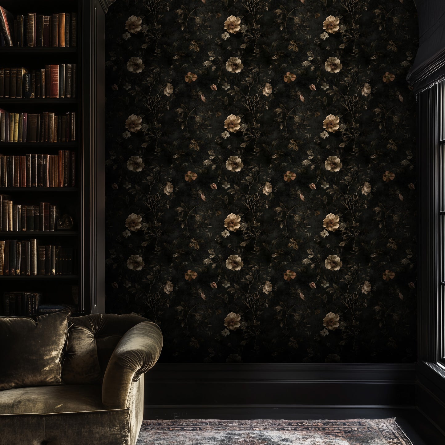 Shadowed Florals Castlecore Wallpaper