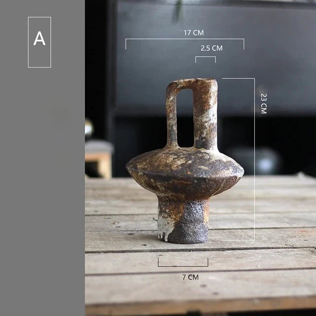 Rustic Ancient Vessel Ceramic Vase